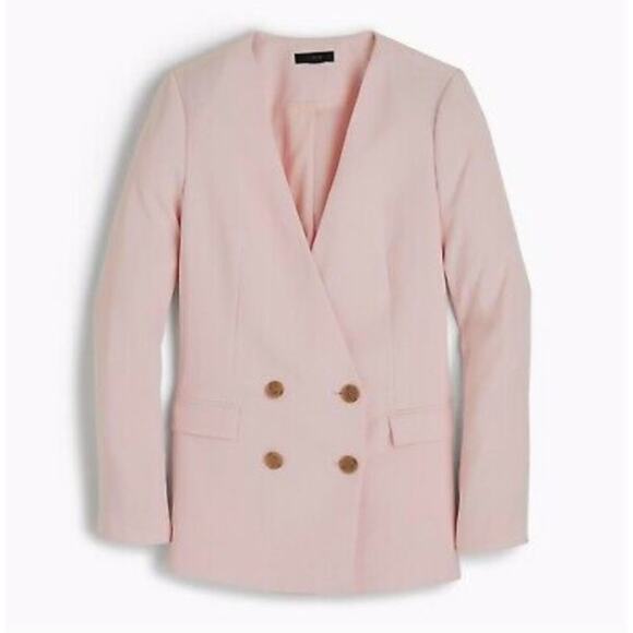 J. CREW French Girl Blazer Double Breasted Blush Pink Sz 16 Tall {V21} - Picture 1 of 6